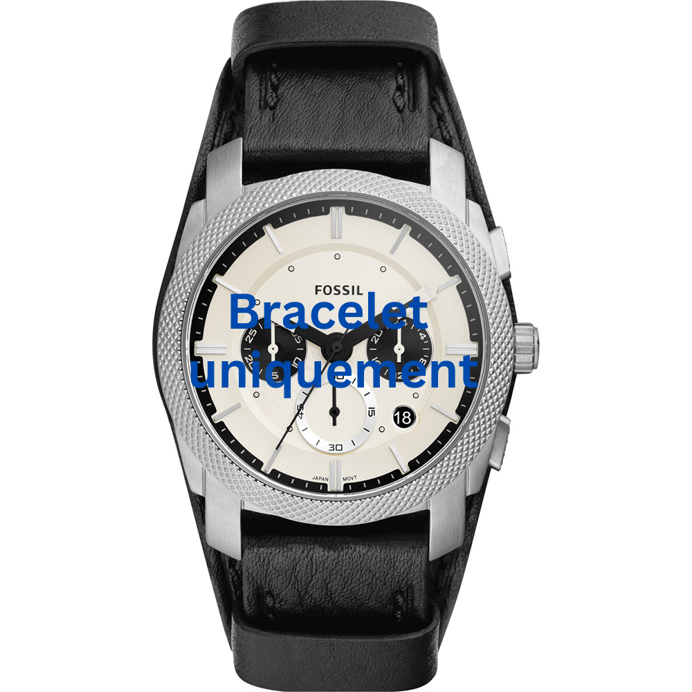 Bracelet leather black Fossil - MACHINE / FS5921-Bracelets de montres-AtelierNet