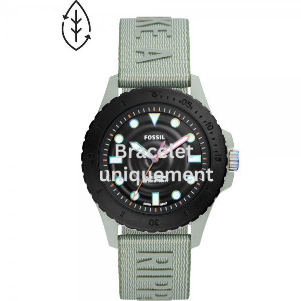 Bracelet textile light green Fossil - FS5911-Bracelets de montres-AtelierNet