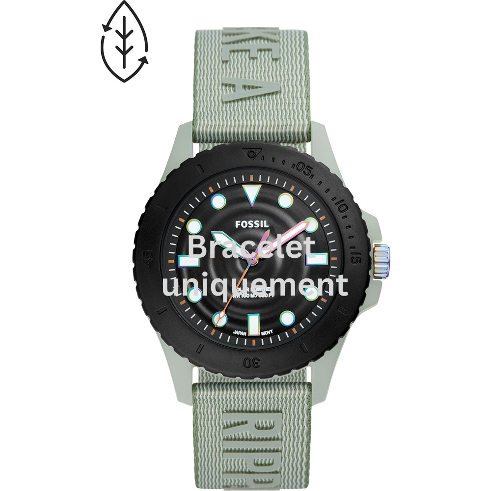 Bracelet textile light green Fossil - FS5911-Bracelets de montres-AtelierNet
