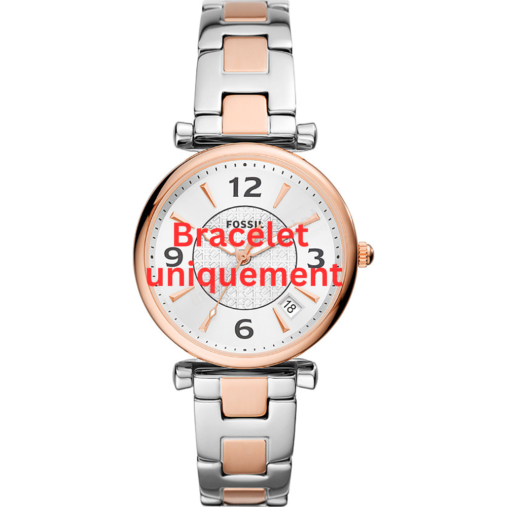 Bracelet metal two-tone pink Fossil - CARLIE / ES5156-Bracelets de montres-AtelierNet