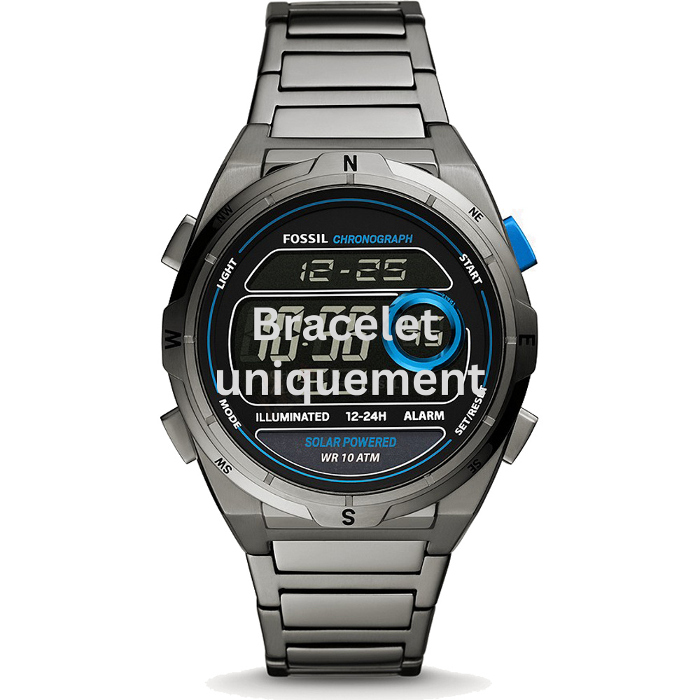 Bracelet métal gris Fossil - EVERETT DIGITAL / FS5861 - FTW7054-Bracelet de montre-AtelierNet
