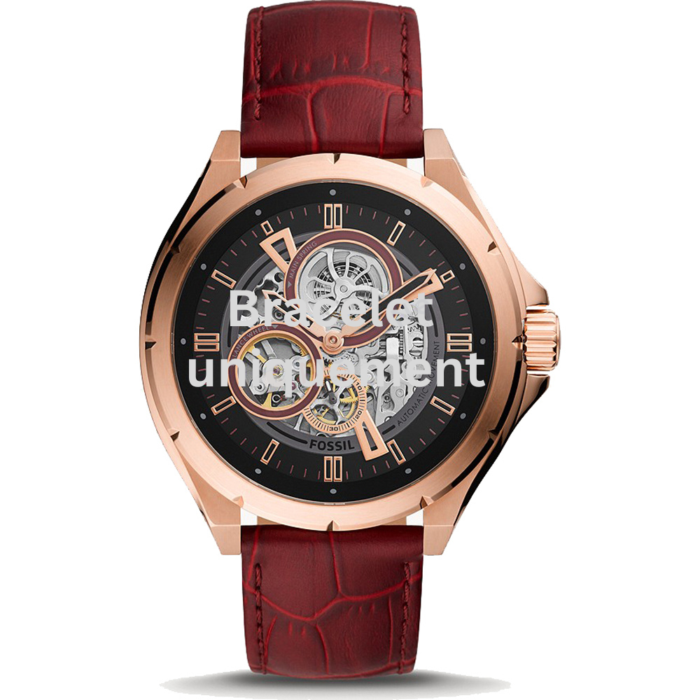Bracelet leather red Fossil - EVANSTON / BQ2660-Bracelets de montres-AtelierNet