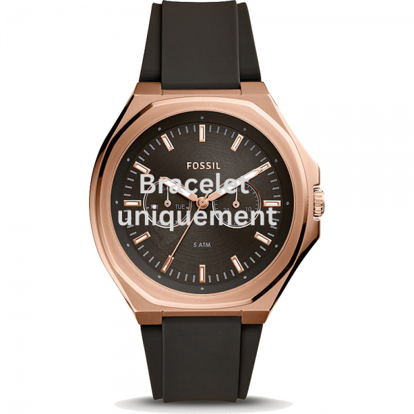 Bracelet silicone dark brown Fossil - EVANSTON / BQ2612 - BQ2622-Bracelets de montres-AtelierNet