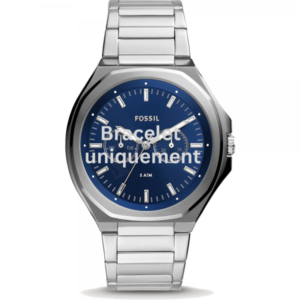 Bracelet métal argent Fossil - EVANSTON / BQ2610 - BQ2620-Bracelet de montre-AtelierNet