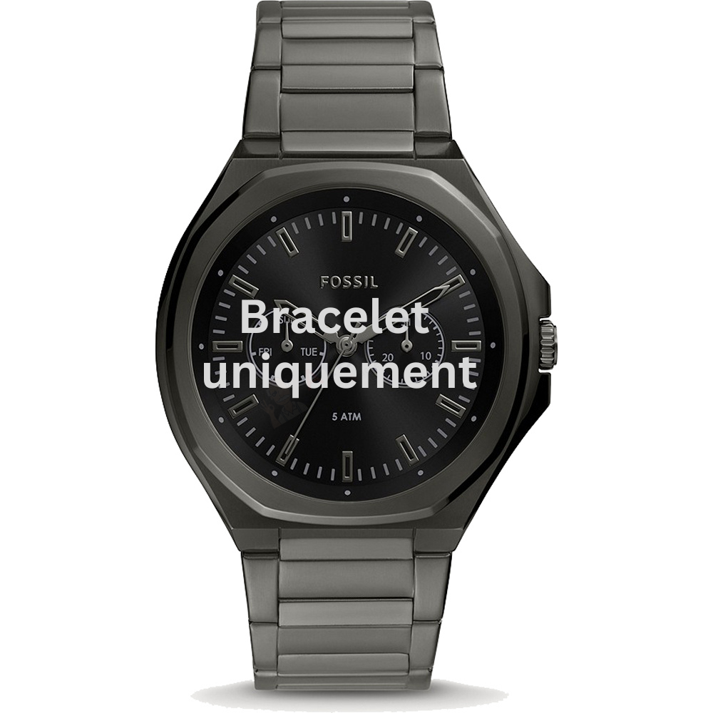 Bracelet métal gris Fossil - EVANSTON / BQ2609 - BQ2621-Bracelet de montre-AtelierNet