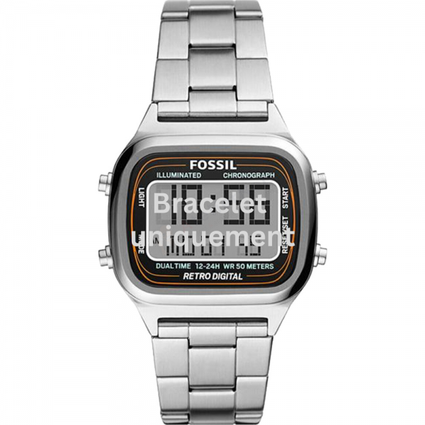 Bracelet métal argent Fossil - RETRO DIGITAL / FS5844-Bracelet de montre-AtelierNet