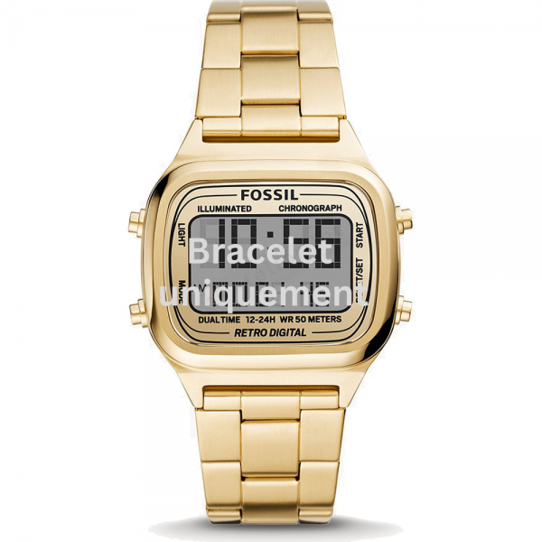 Bracelet metal gold Fossil - RETRO DIGITAL / FS5843-Bracelets de montres-AtelierNet