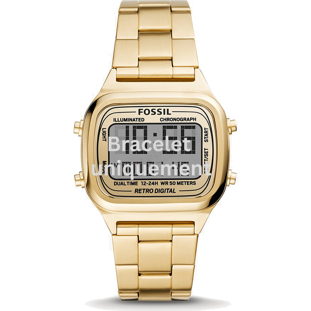 Bracelet metal gold Fossil - RETRO DIGITAL / FS5843-Bracelets de montres-AtelierNet