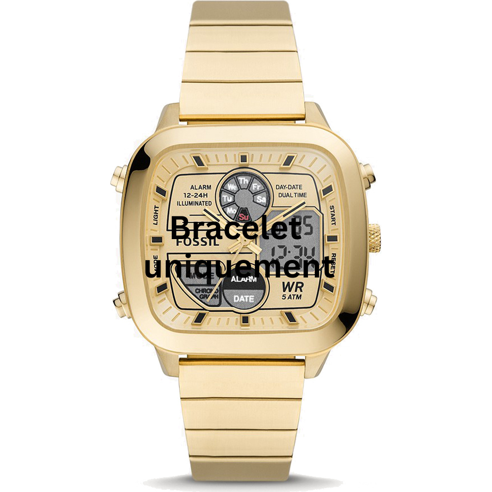 Bracelet métal or Fossil - RETRO ANADIGITAL / FS5889-Bracelet de montre-AtelierNet