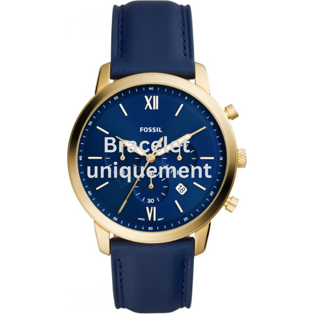 Bracelet cuir bleu Fossil - NEUTRA CHRONO / FS5790-Bracelet de montre-AtelierNet