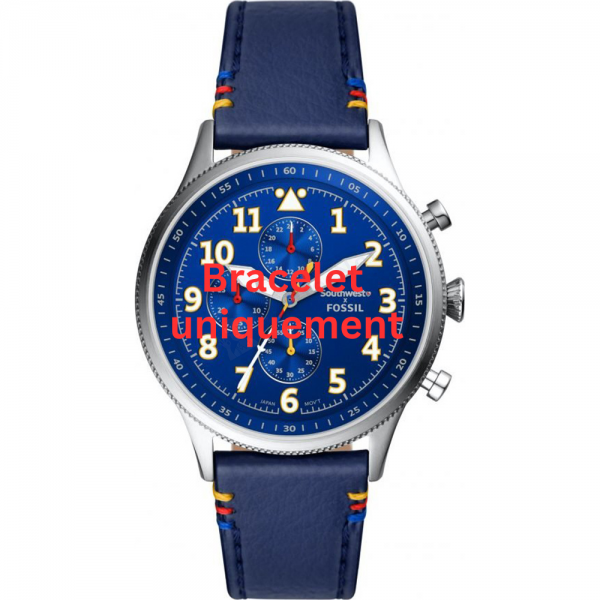 Bracelet leather blue Fossil - RETRO PILOT / LE1132-Bracelets de montres-AtelierNet