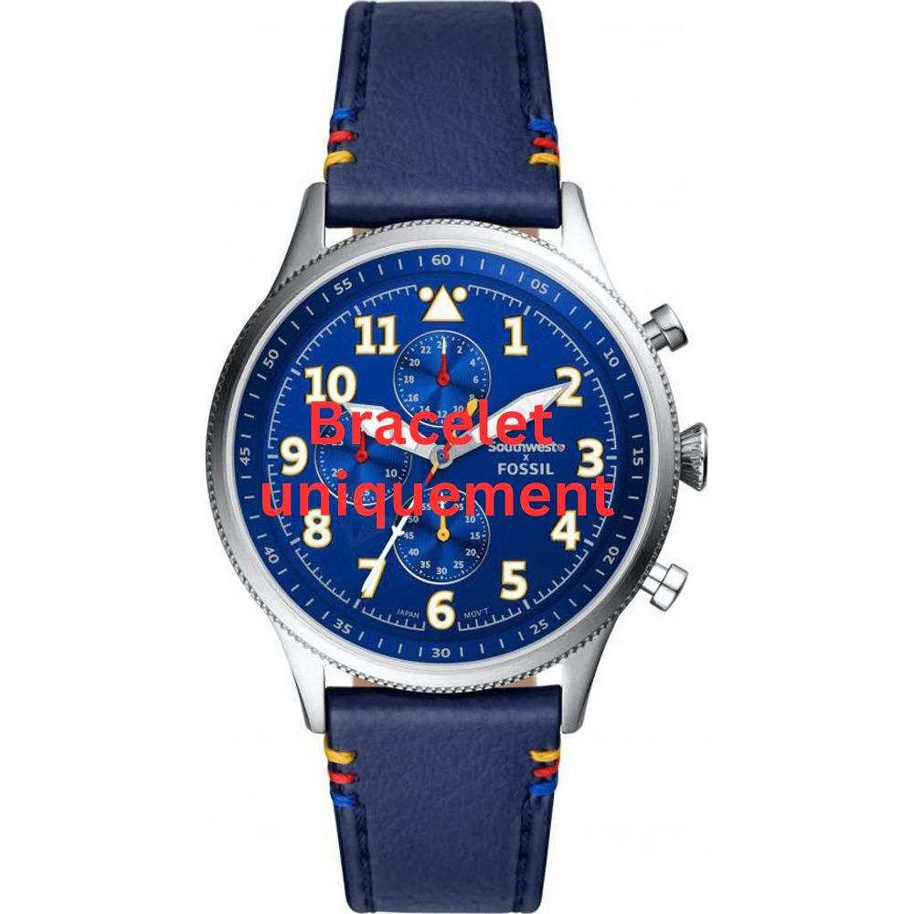 Bracelet cuir bleu Fossil - RETRO PILOT / LE1132-Bracelet de montre-AtelierNet