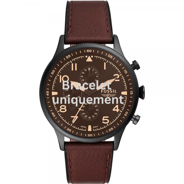 Bracelet cuir brun Fossil - RETRO PILOT / FS5833-Bracelet de montre-AtelierNet