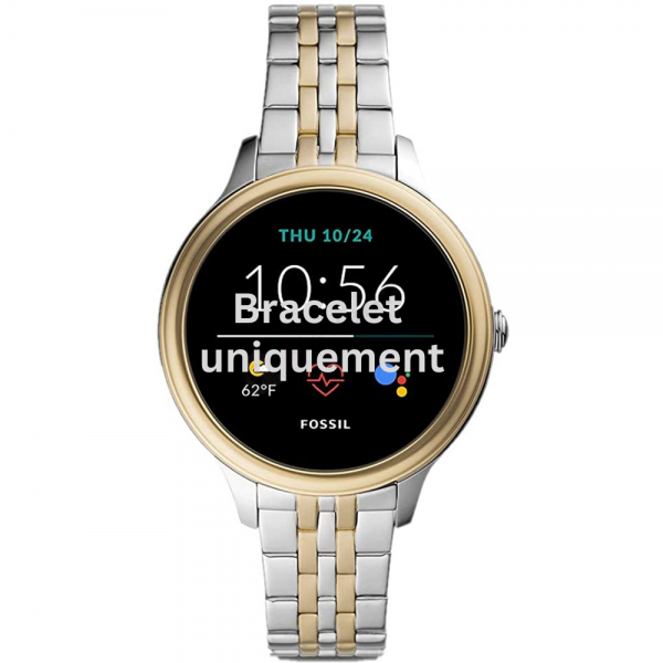 Bracelet métal bicolor argent or Fossil - GEN 5E / FTW6074-Bracelet de montre-AtelierNet