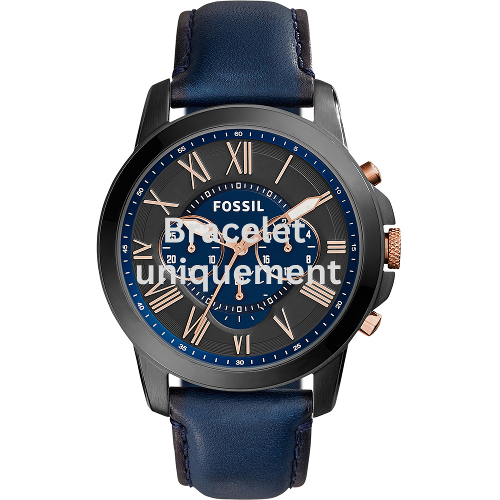 Bracelet leather blue Fossil - GRANT / FS5061 - FS5252-Bracelets de montres-AtelierNet