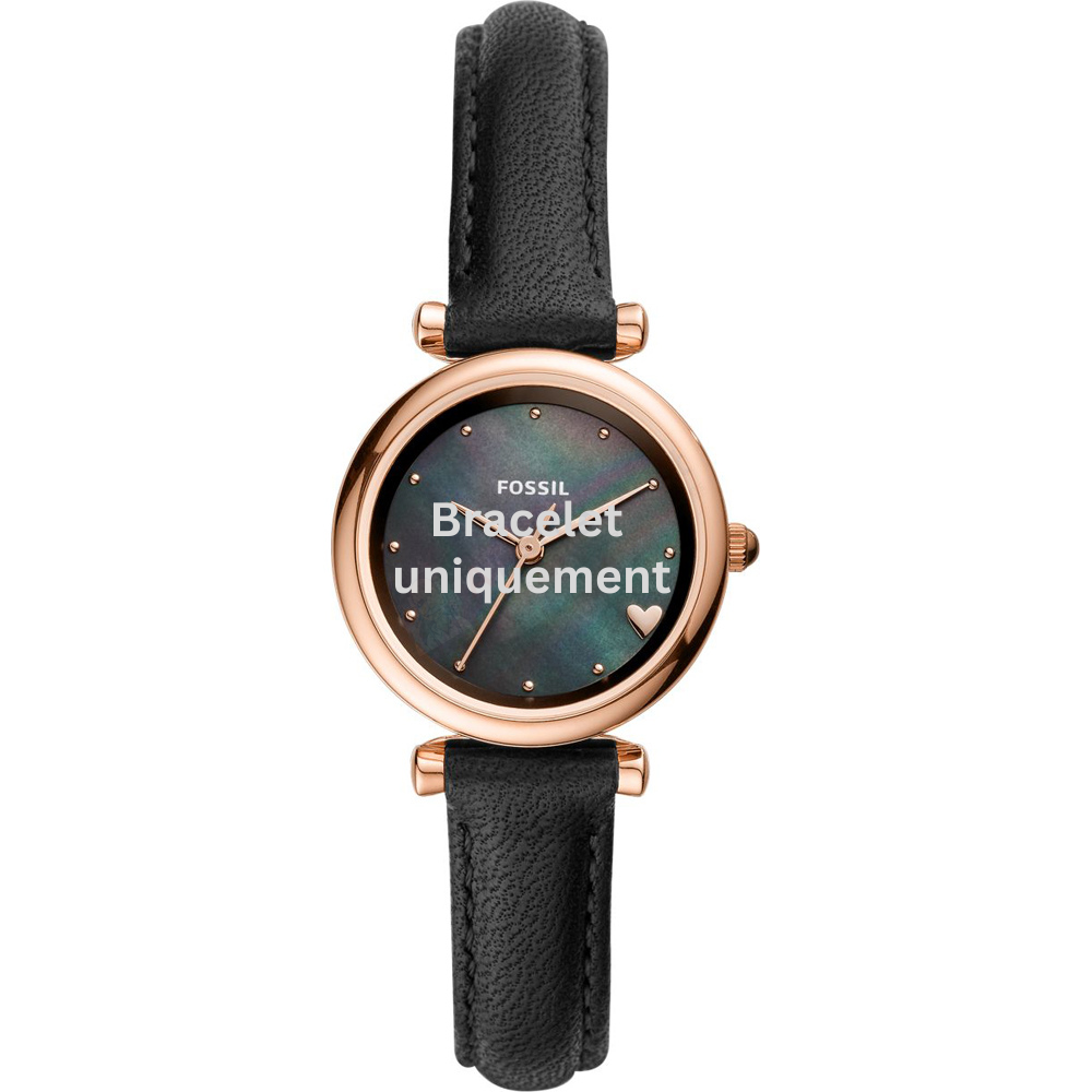 Bracelet cuir noir Fossil - CARLIE MINI / ES4504 - ES4506 - ES4700-Bracelet de montre-AtelierNet
