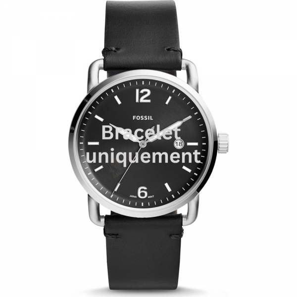 Bracelet cuir noir Fossil - THE COMMUTER / FS5406-Bracelet de montre-AtelierNet