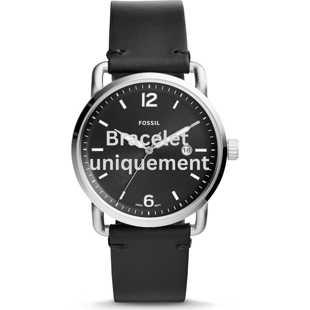 Bracelet cuir noir Fossil - THE COMMUTER / FS5406-Bracelet de montre-AtelierNet