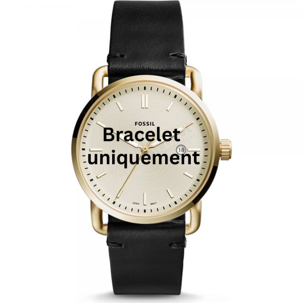 Bracelet cuir noir Fossil - THE COMMUTER / FS5387-Bracelet de montre-AtelierNet