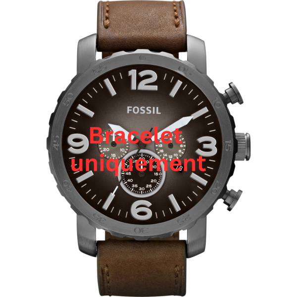 Bracelet cuir brun Fossil - NATE / JR1424-Bracelet de montre-AtelierNet