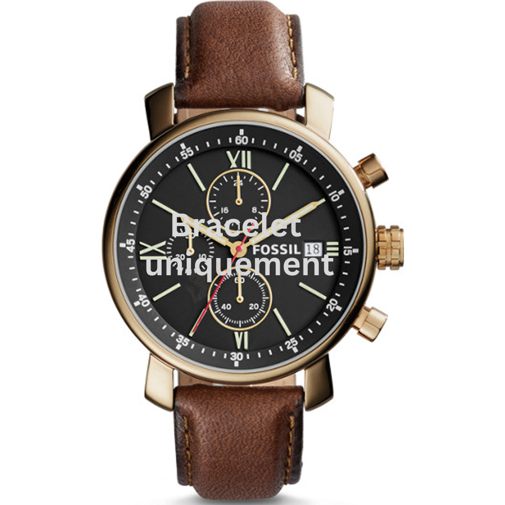 Bracelet cuir brun Fossil - RHETT / BQ2099 - BQ2005 - BQ2288-Bracelet de montre-AtelierNet