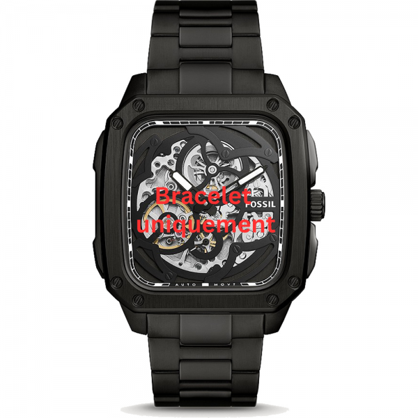 Bracelet métal noir Fossil - INSCRIPTION / BQ2574 - ME3203-Bracelet de montre-AtelierNet