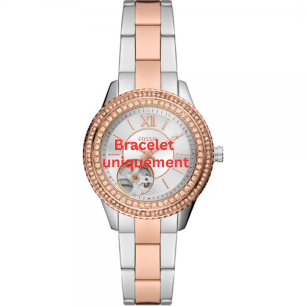 Bracelet metal two-tone pink Fossil - STELLA AUTO / ME3214-Bracelets de montres-AtelierNet