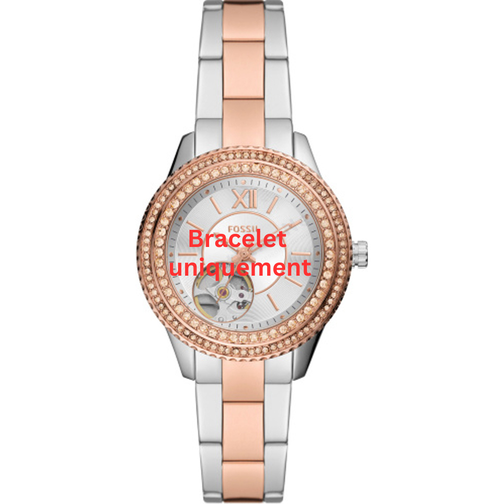 Bracelet metal two-tone pink Fossil - STELLA AUTO / ME3214-Bracelets de montres-AtelierNet