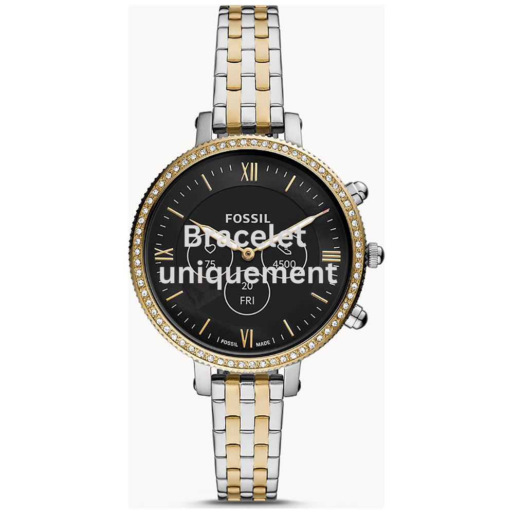 Bracelet metal bicolor Fossil - MONROE HYBRID HR / FTW7036-Bracelets de montres-AtelierNet