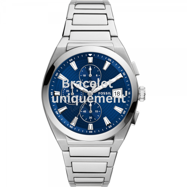 Bracelet métal argent Fossil - EVERETT CHRONO / FS5821 - FS5795 - FS5822 - ME3220-Bracelet de montre-AtelierNet