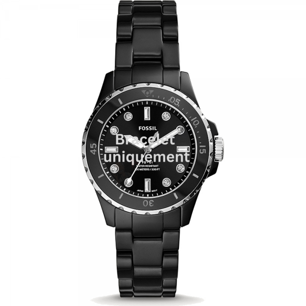 Bracelet céramique noir Fossil - FB-01 / CE1108-Bracelet de montre-AtelierNet