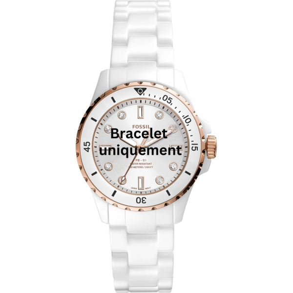 Bracelet ceramic white Fossil - FB-01 / CE1107-Bracelets de montres-AtelierNet
