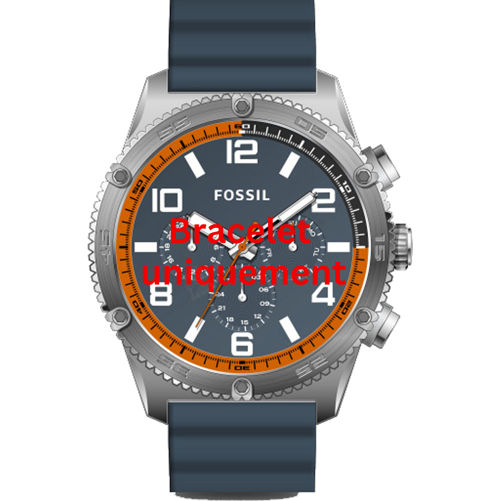 Bracelet silicone blue Fossil - BROX / BQ2607-Bracelets de montres-AtelierNet