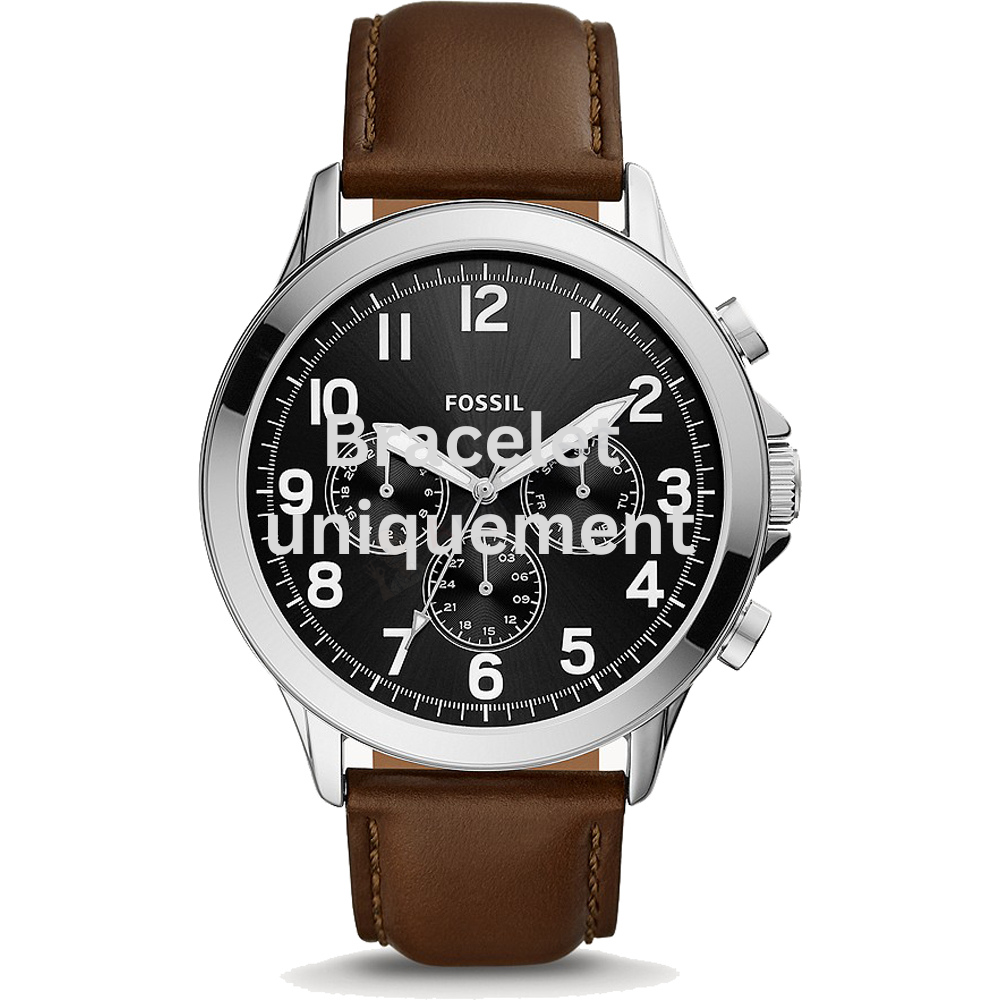 Bracelet cuir brun Fossil - YORKE / BQ2543-Bracelet de montre-AtelierNet