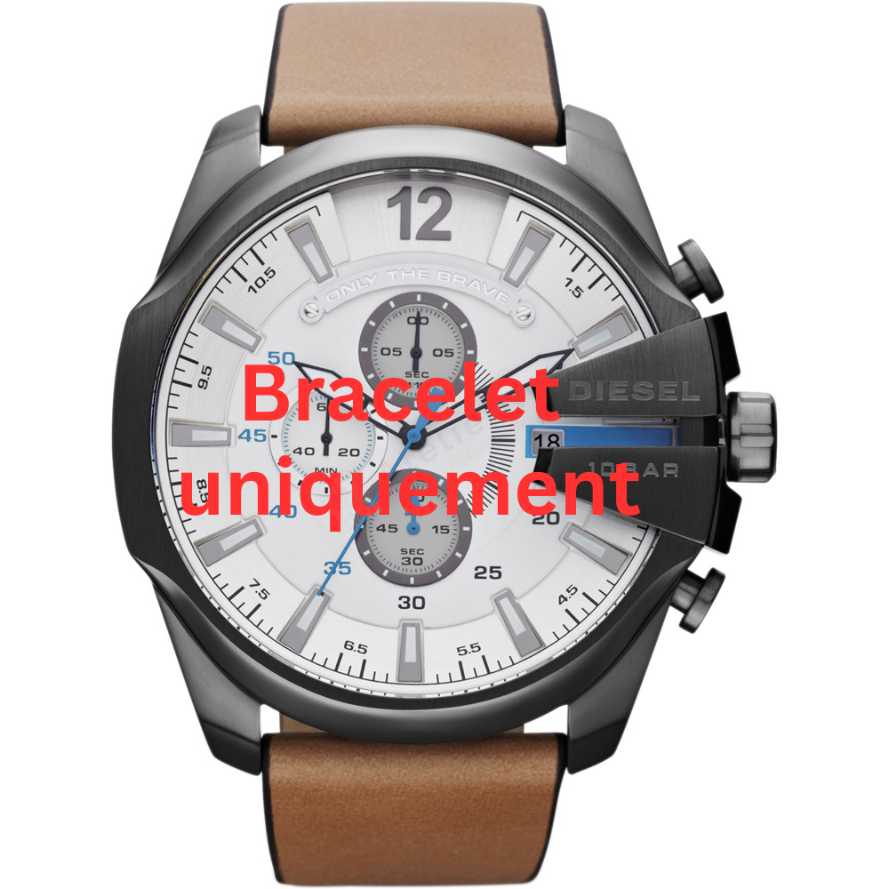 Bracelet cuir brun Diesel - MEGA CHIEF / DZ4280 - DZ4343-Bracelet de montre-AtelierNet