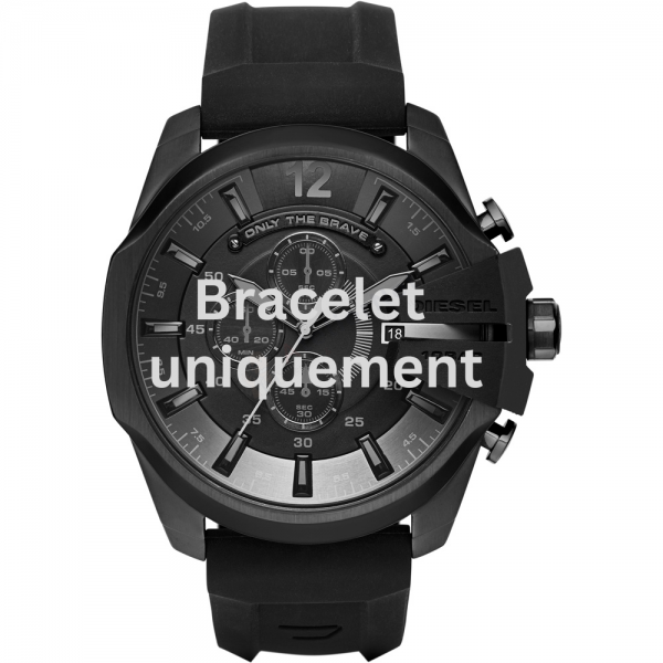 Bracelet caoutchouc noir Diesel - MEGA CHIEF / DZ4378-Bracelet Montre Diesel-AtelierNet