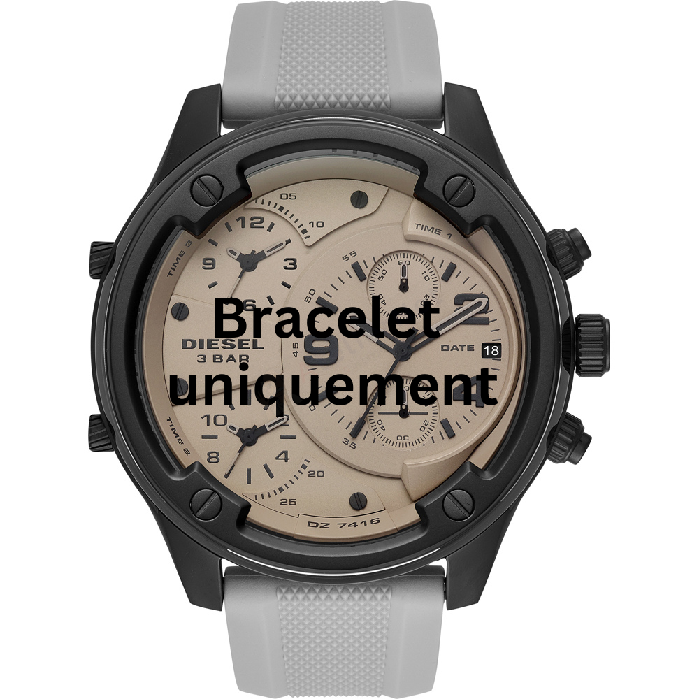 Bracelet caoutchouc gris Diesel - BOLTDOWN / DZ7416-Bracelet Montre Diesel-AtelierNet