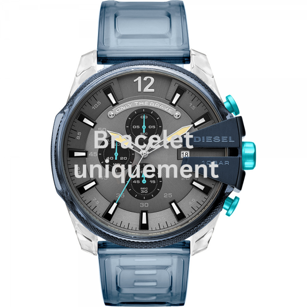 Bracelet caoutchouc bleu Diesel - MEGA CHIEF / DZ4487-Bracelet Montre Diesel-AtelierNet