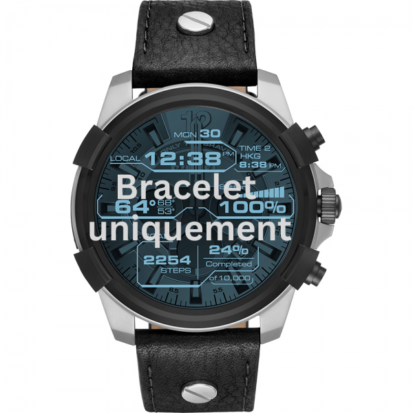 Bracelet cuir noir Diesel - FULL GUARD / DZT2001-bracelet montre cuir homme-AtelierNet