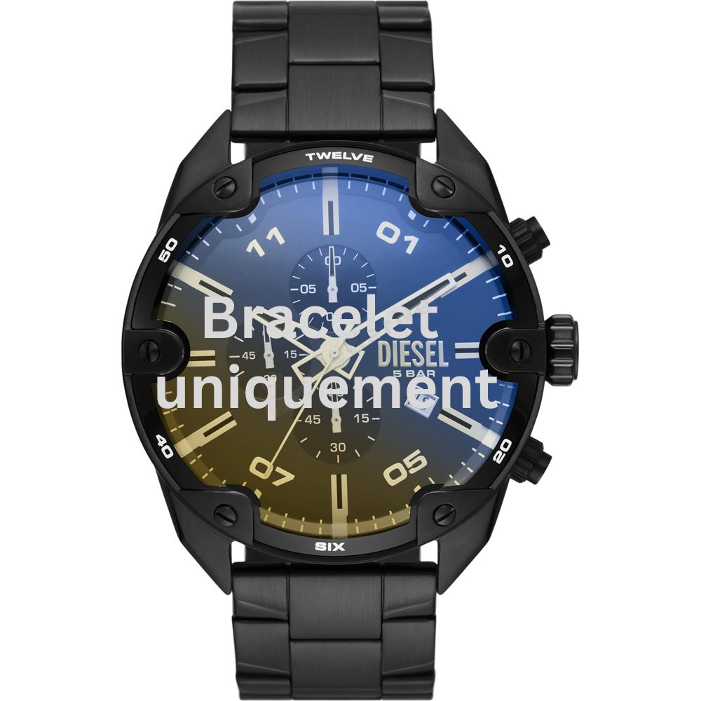 Bracelet metal black Diesel - SPIKED / DZ4609-Bracelets de montres-AtelierNet