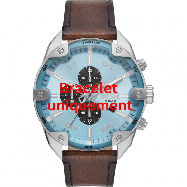 Bracelet leather brown Diesel - SPIKED / DZ4606-Bracelets de montres-AtelierNet