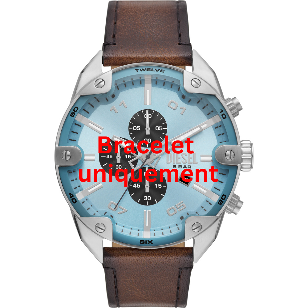 Bracelet cuir brun Diesel - SPIKED / DZ4606-Bracelet de montre-AtelierNet