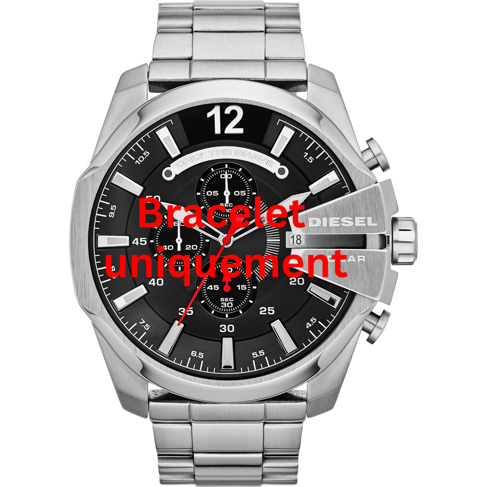 Bracelet metal silver Diesel - MEGA CHIEF / DZ4308 - DZ4328 - DZ4465 - DZ4477 - DZ4501-Bracelets de montres-AtelierNet