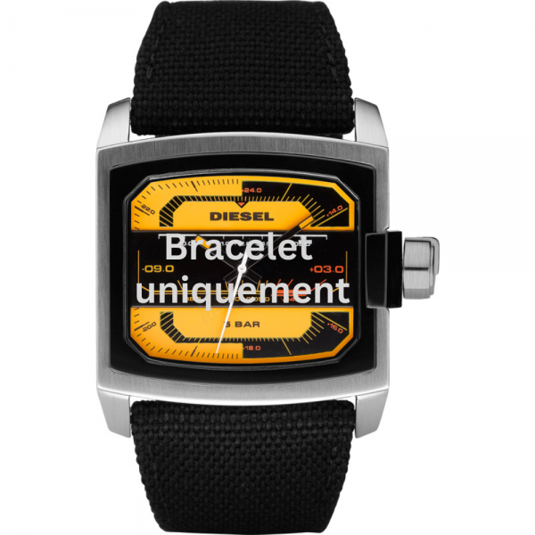Bracelet textile on leather black Diesel - DZ1456-Bracelets de montres-AtelierNet