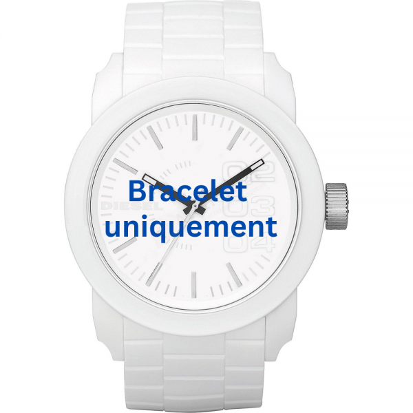Bracelet caoutchouc blanc Diesel - FRANCHISE -44 / DZ1436 - DZ1459-Bracelet Montre Diesel-AtelierNet