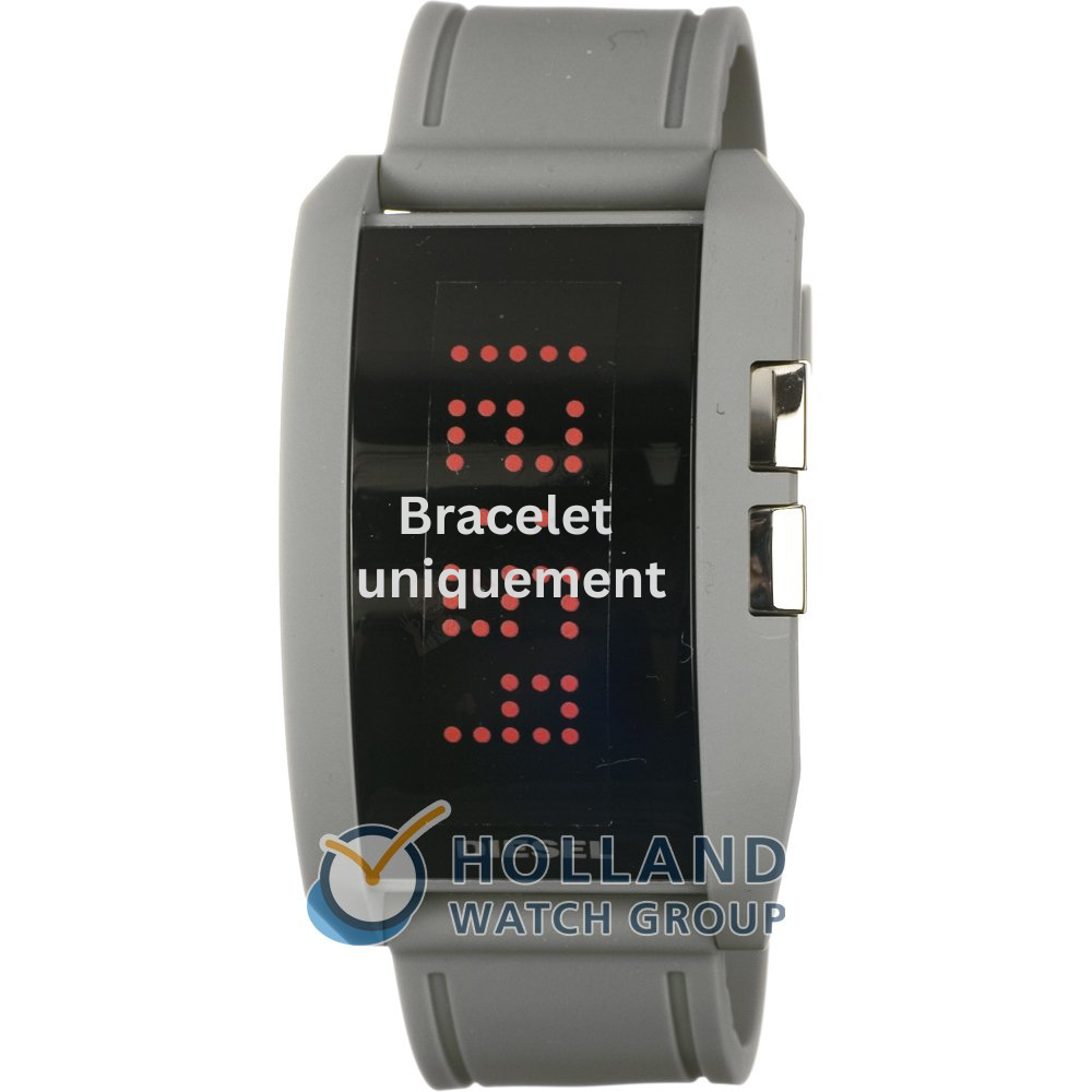 Bracelet caoutchouc gris Diesel - DZ7163-Bracelet Montre Diesel-AtelierNet