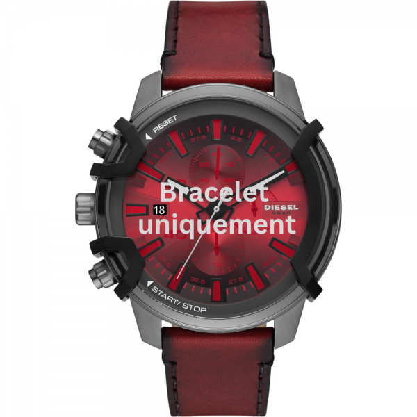 Bracelet cuir rouge Diesel - GRIFFED / DZ4594-Bracelet Montre Diesel-AtelierNet