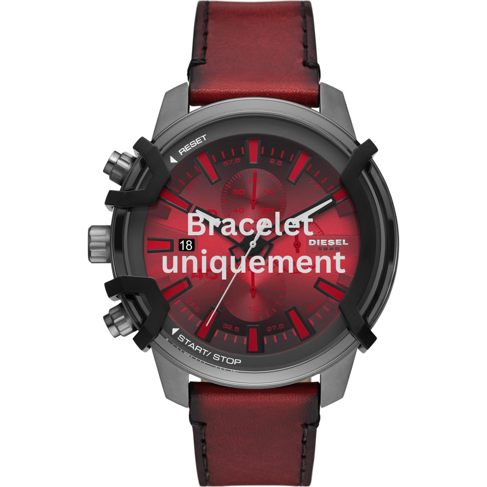 Bracelet cuir rouge Diesel - GRIFFED / DZ4594-Bracelet Montre Diesel-AtelierNet