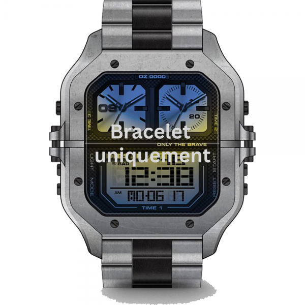 Bracelet métal gris Diesel - CLASHER / DZ7461-Bracelet de montre-AtelierNet