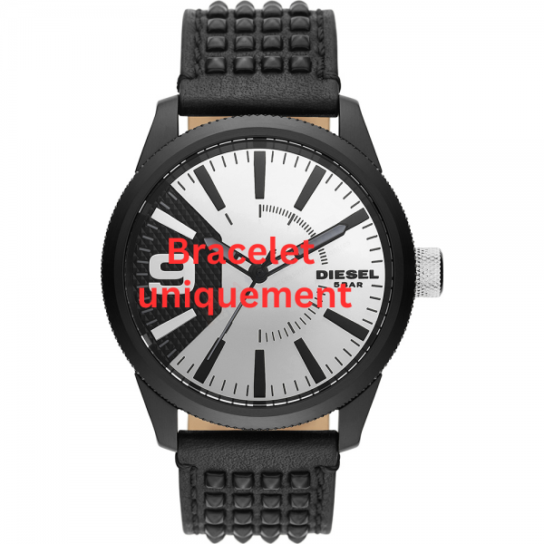 Bracelet cuir noir Diesel - RASP / DZ1963-Bracelet Montre Diesel-AtelierNet